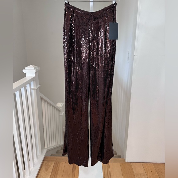 NWT Retrofete SET Tuxedo Blazer Pant Suit Dark Brown Sequin Medium $1100 Retail - Picture 14 of 16